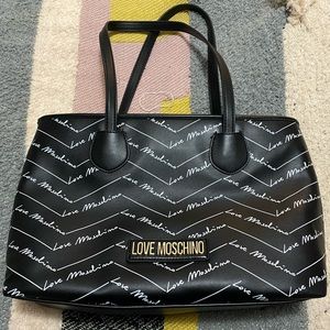 Authentic Love Moschino Bag Black With Red Interior Dust Bag Included
